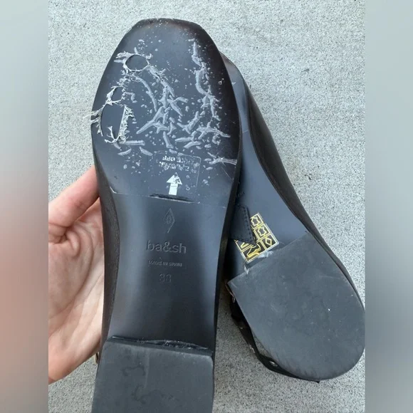 Ba&sh Canya Strappy Ballet Pumps in Black Silver Hardware Women’s Size EU 38 - Picture 6 of 7